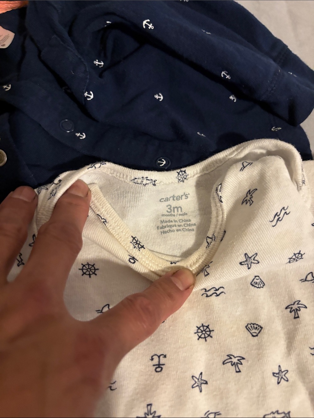 Carter's Navy and Cream Nautical 3-Piece One-Piece Set - Picture 6 of 7
